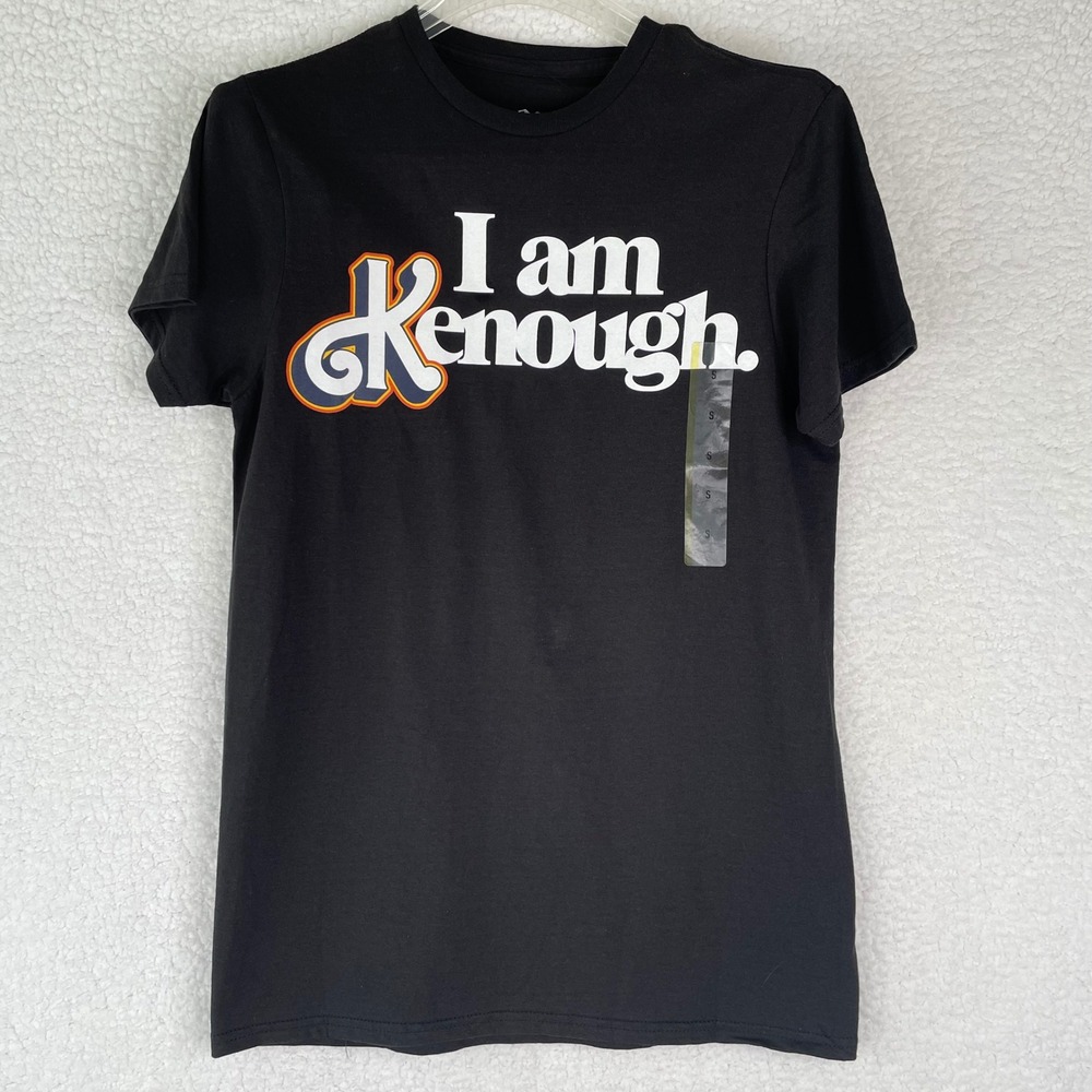 Barbie The Movie I Am Kenough Black Graphic T-Shirt Small New with Tags